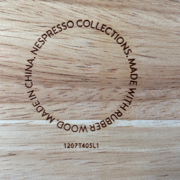 NWT Nespresso Wooden Serving Tray with vinyl Handles - Picture 2 of 5